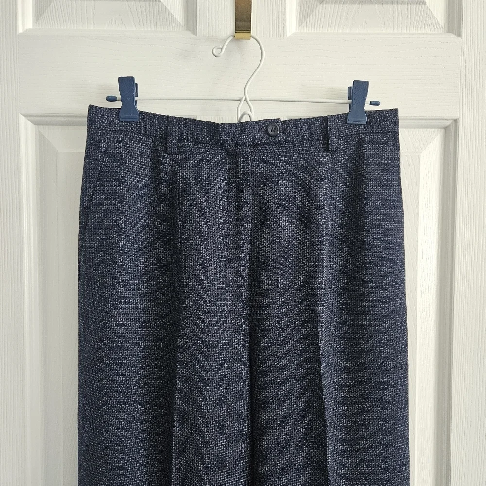 Vintage Pendleton Petite Wool Navy Crosshatch Trousers
